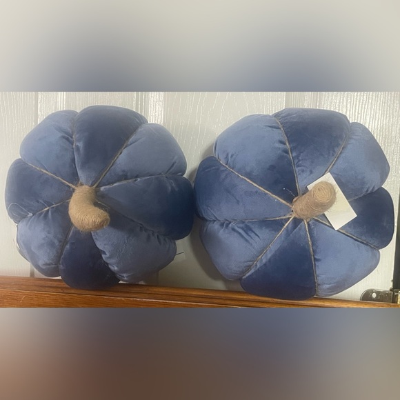 Set of 2 Plush Pumpkin Decor in Blue! NWT! - Picture 3 of 6